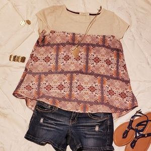 💥 Hot Sale Rewind beige and print shirt